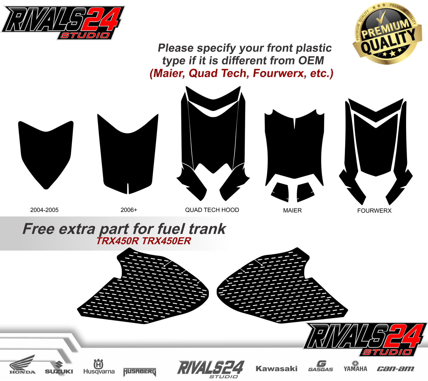 Honda TRX 450R 450ER graphics kit 2004 2005 2006 to 2014 decals