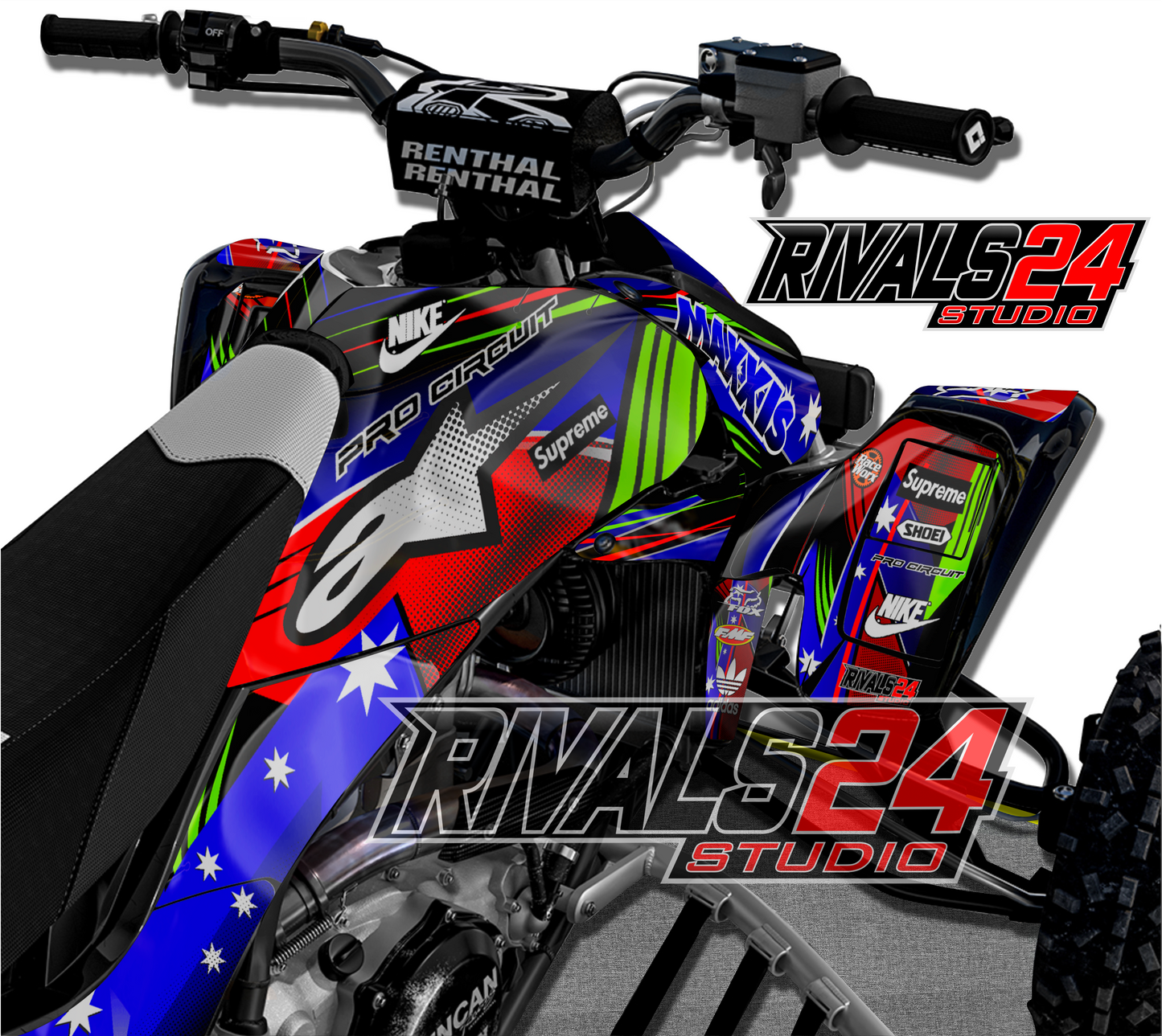 Honda TRX 450R 450ER graphics kit 2004 2005 2006 to 2014 decals