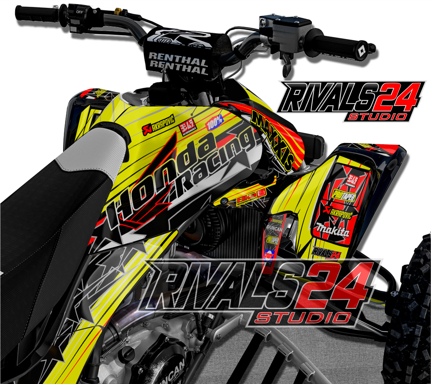 Honda TRX 450R 450ER graphics kit 2004 2005 2006 to 2014 decals