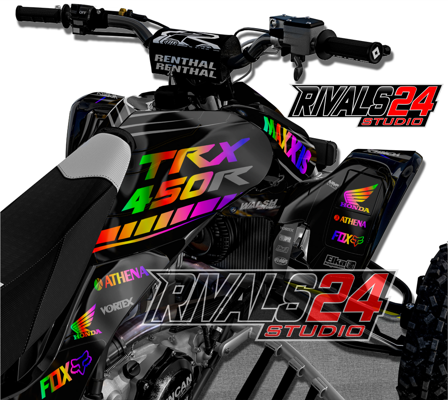 Honda TRX 450R 450ER graphics kit 2004 2005 2006 to 2014 decals