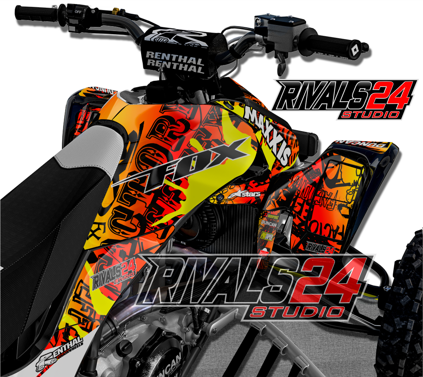Honda TRX 450R 450ER graphics kit 2004 2005 2006 to 2014 decals