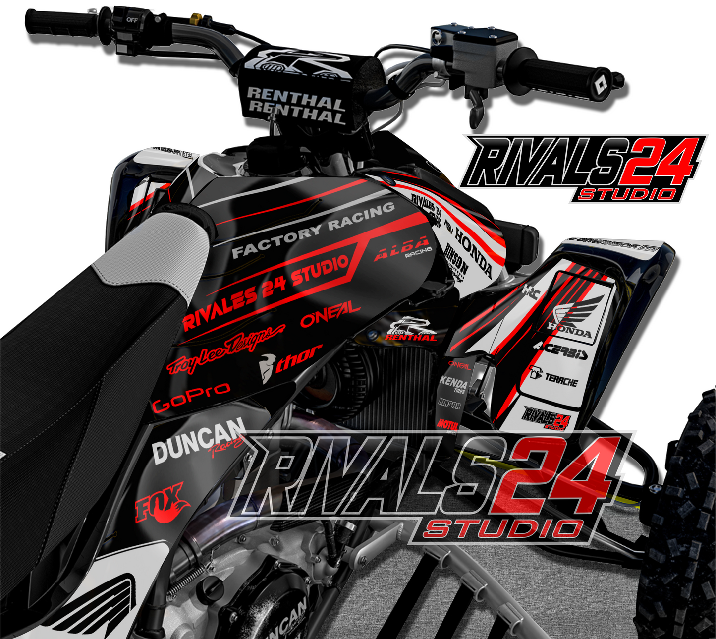 Honda TRX 450R 450ER graphics kit 2004 2005 2006 to 2014 decals