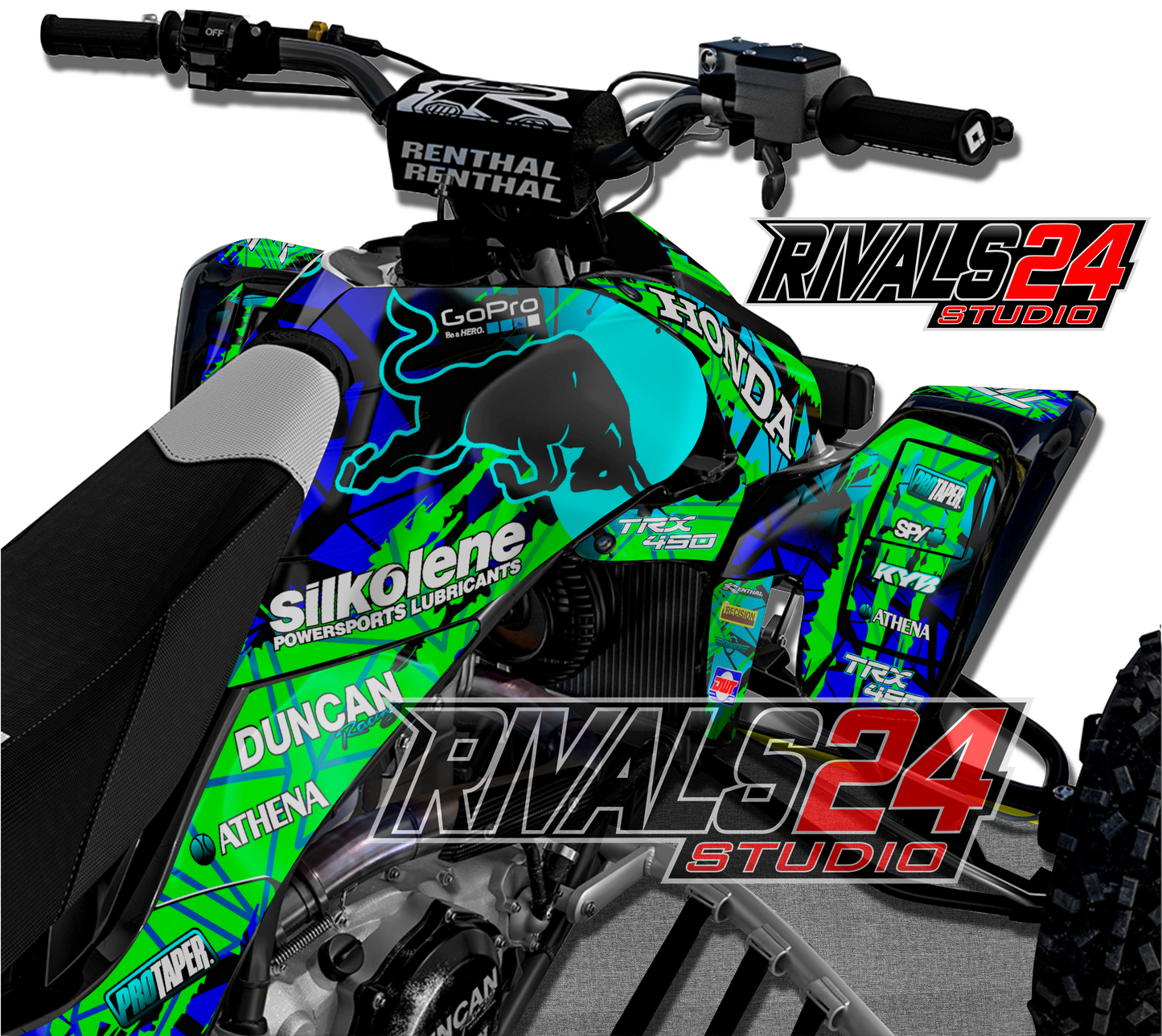 Honda TRX 450R 450ER graphics kit 2004 2005 2006 to 2014 decals