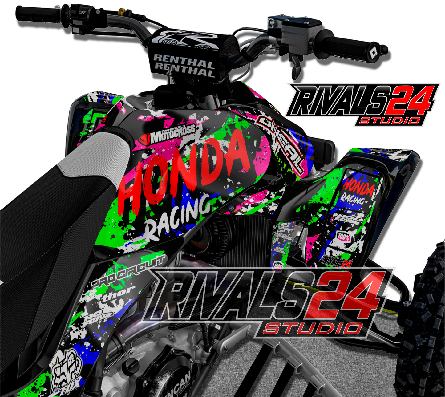 Honda TRX 450R 450ER graphics kit 2004 2005 2006 to 2014 decals