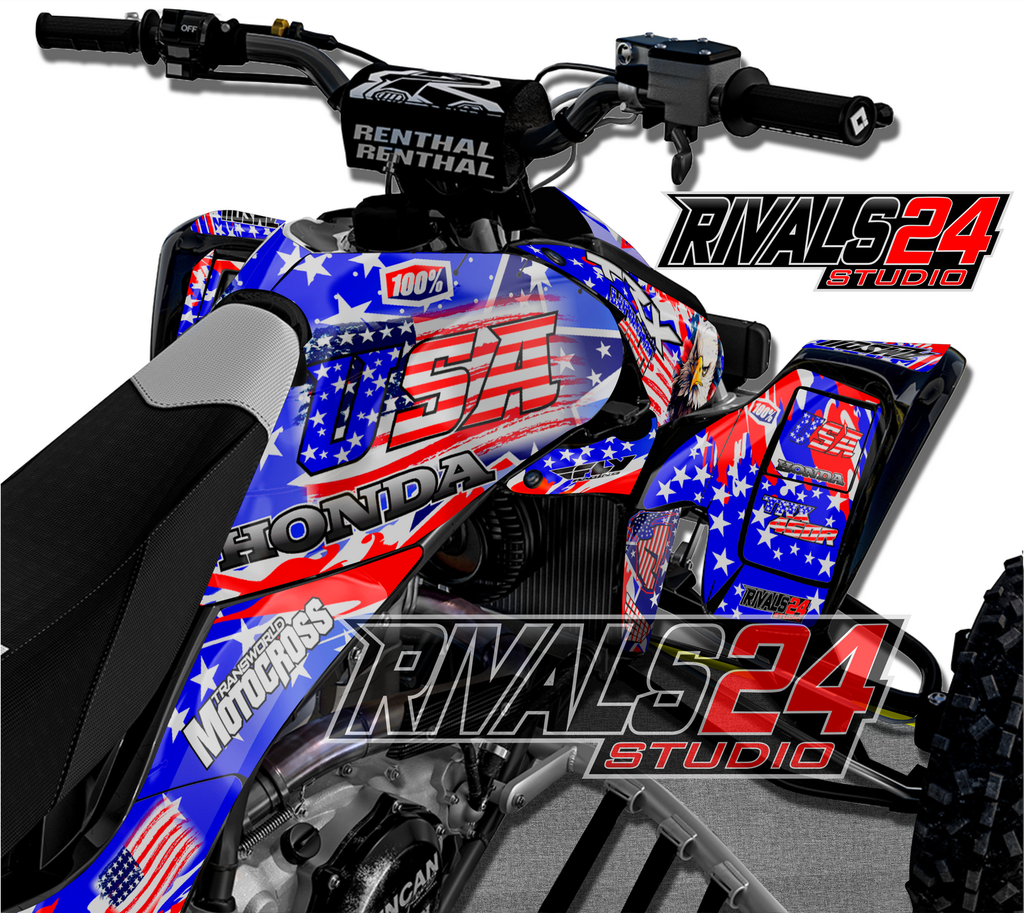 Honda TRX 450R 450ER graphics kit 2004 2005 2006 to 2014 decals