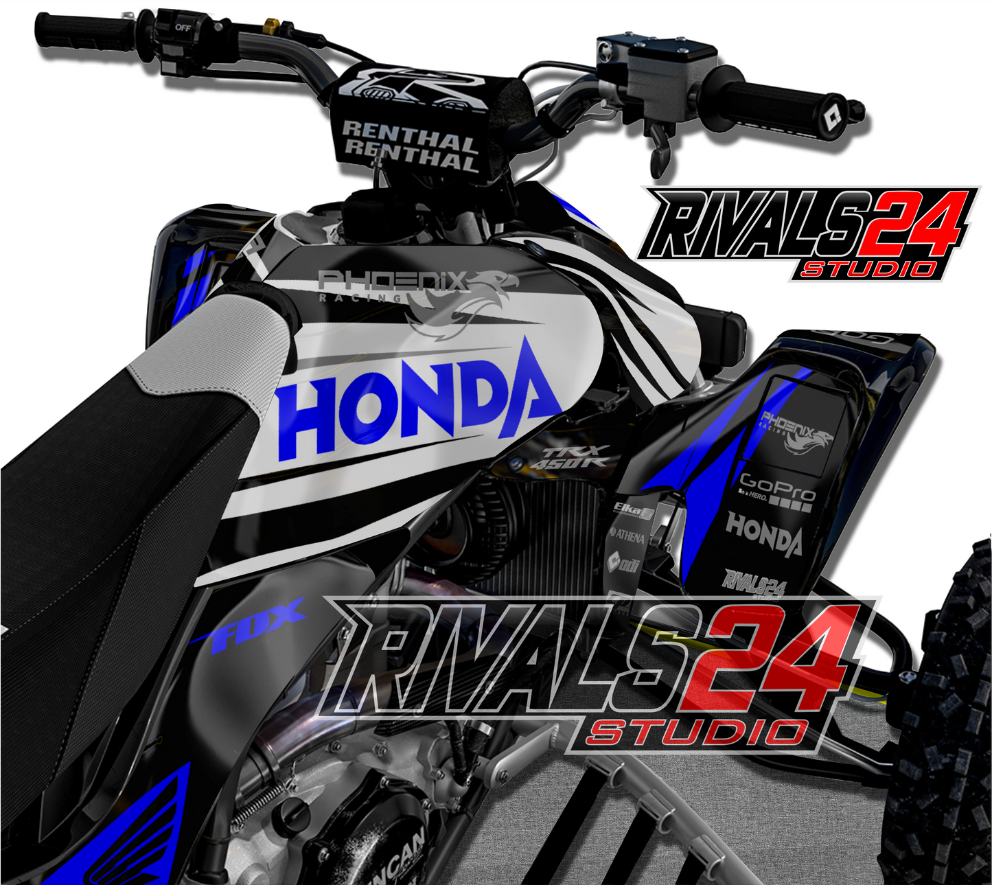 Honda TRX 450R 450ER graphics kit 2004 2005 2006 to 2014 decals