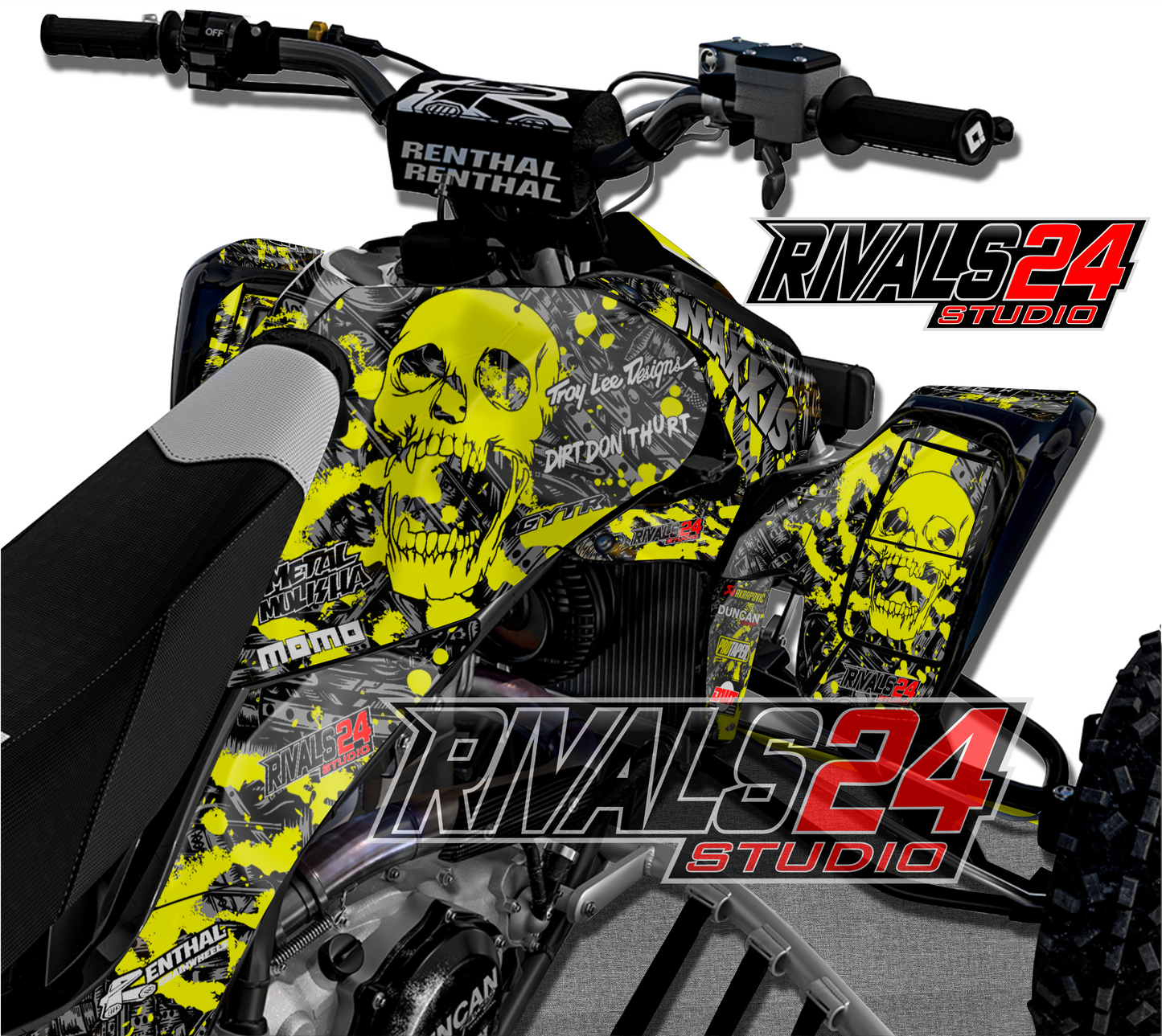 Honda TRX 450R 450ER graphics kit 2004 2005 2006 to 2014 decals