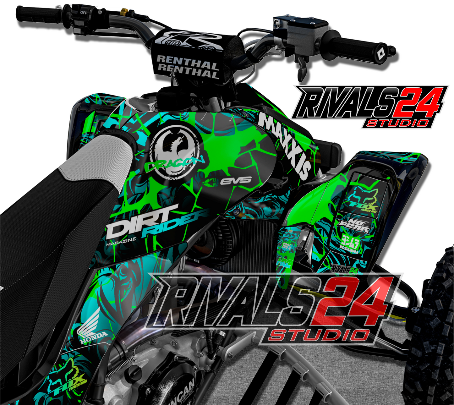 Honda TRX 450R 450ER graphics kit 2004 2005 2006 to 2014 decals