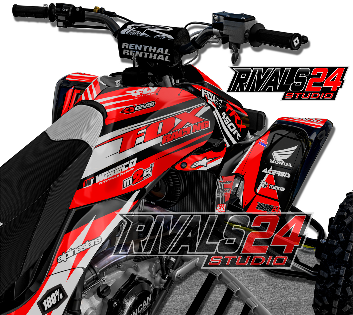 Honda TRX 450R 450ER graphics kit 2004 2005 2006 to 2014 decals