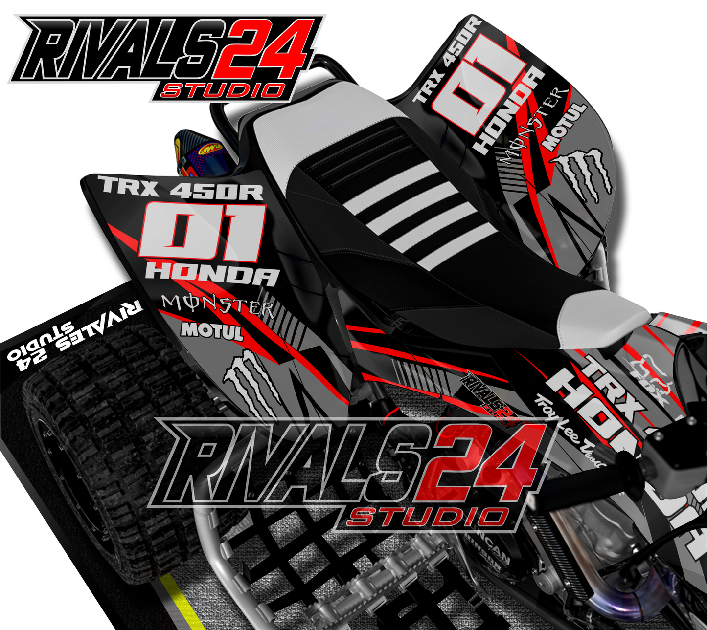 Honda TRX 450R 450ER graphics kit 2004 2005 2006 to 2014 decals