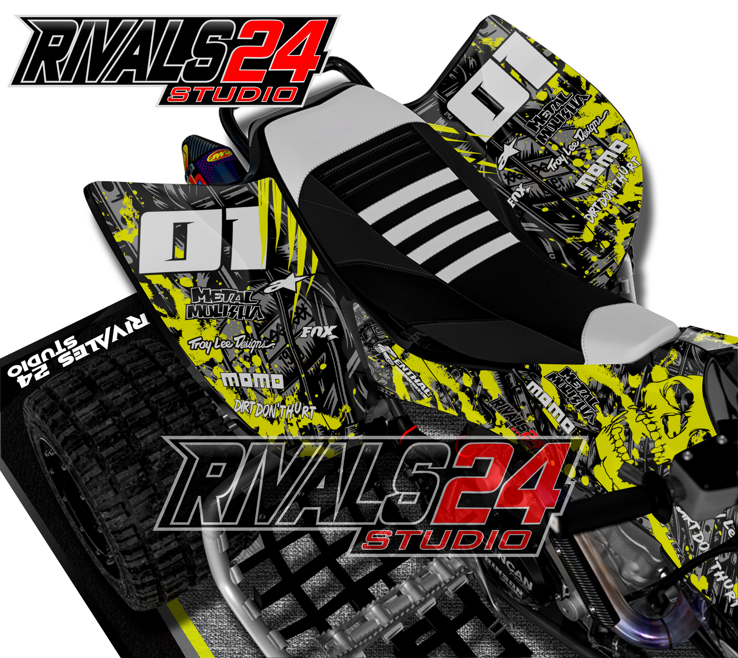 Honda TRX 450R 450ER graphics kit 2004 2005 2006 to 2014 decals