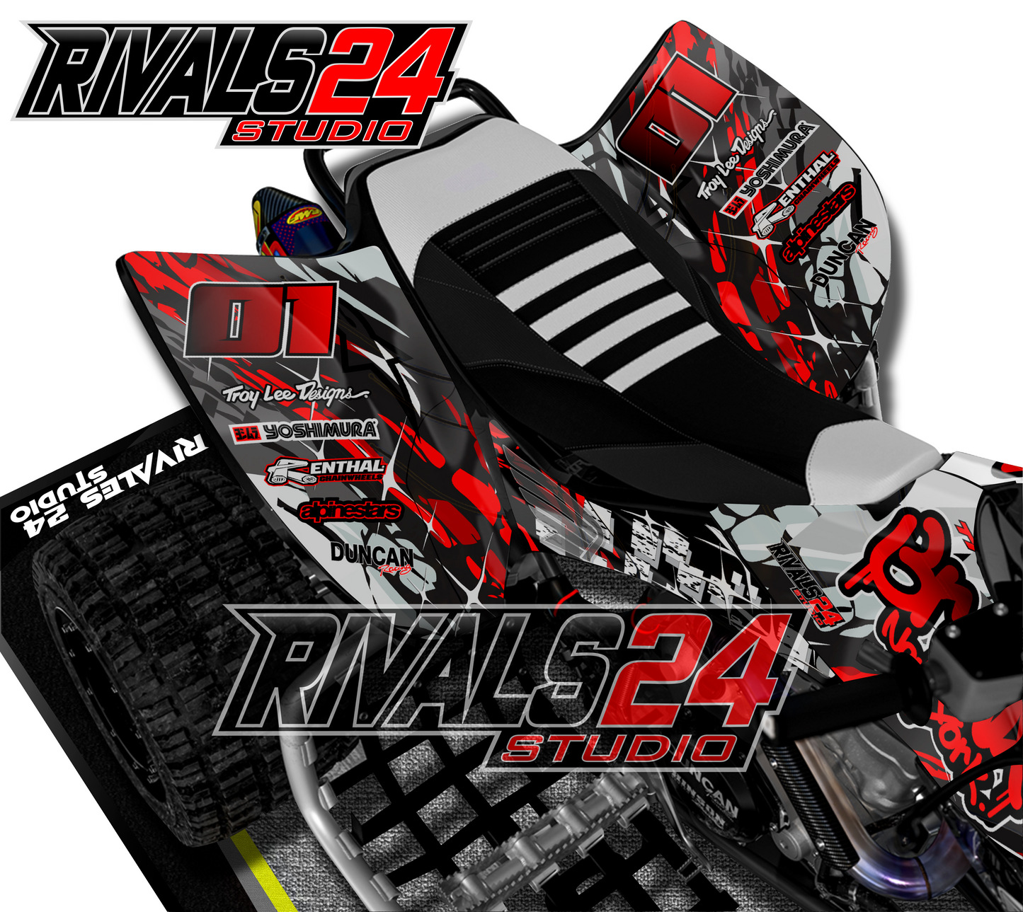 Honda TRX 450R 450ER graphics kit 2004 2005 2006 to 2014 decals
