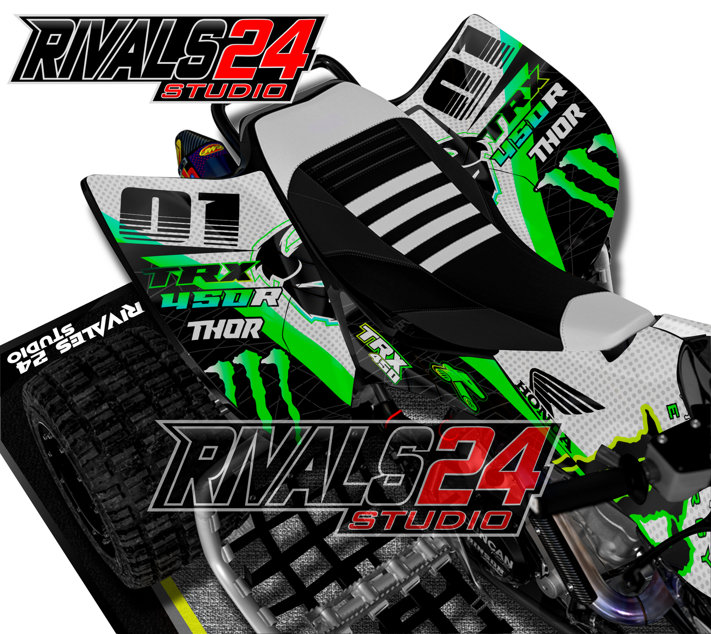 Honda TRX 450R 450ER graphics kit 2004 2005 2006 to 2014 decals