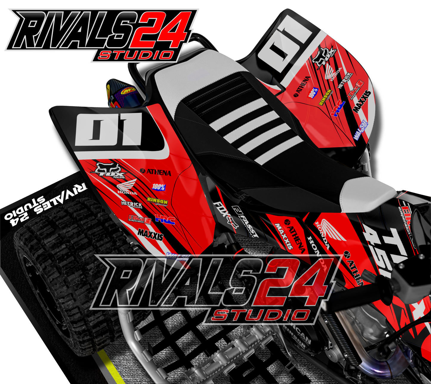 Honda TRX 450R 450ER graphics kit 2004 2005 2006 to 2014 decals