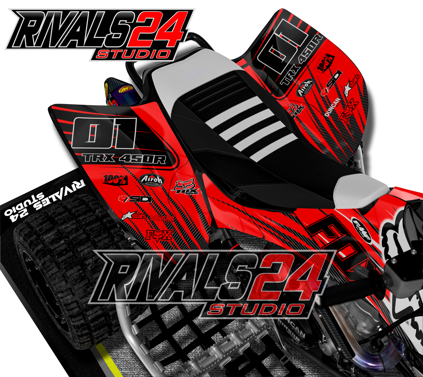 Honda TRX 450R 450ER graphics kit 2004 2005 2006 to 2014 decals