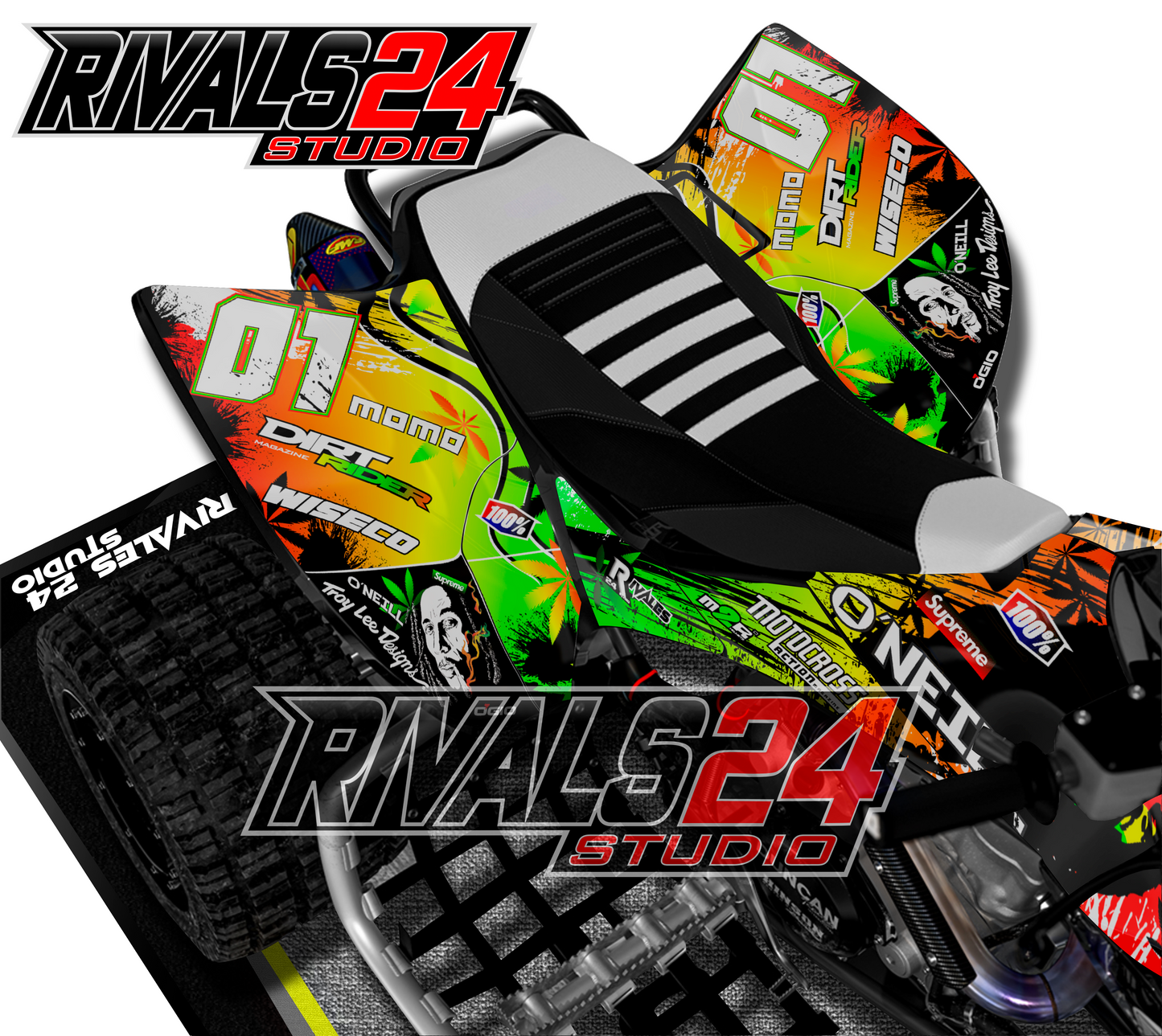 Honda TRX 450R 450ER graphics kit 2004 2005 2006 to 2014 decals