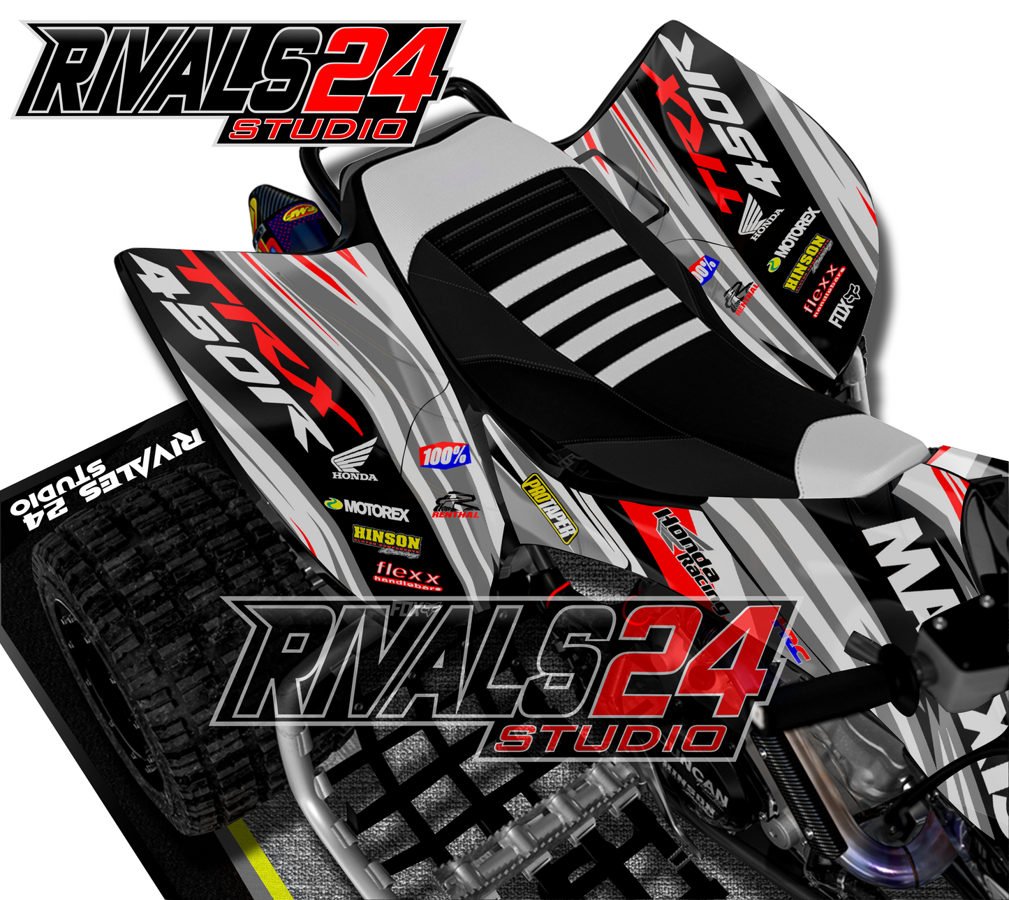 Honda TRX 450R 450ER graphics kit 2004 2005 2006 to 2014 decals