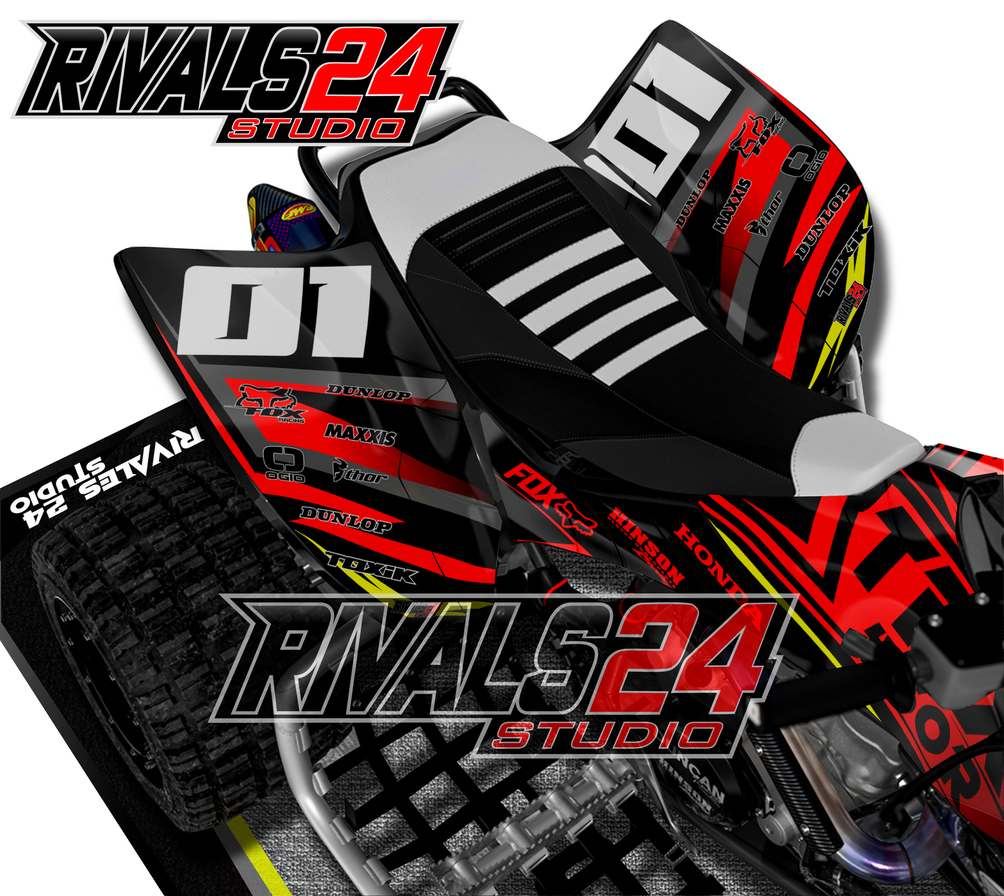 Honda TRX 450R 450ER graphics kit 2004 2005 2006 to 2014 decals