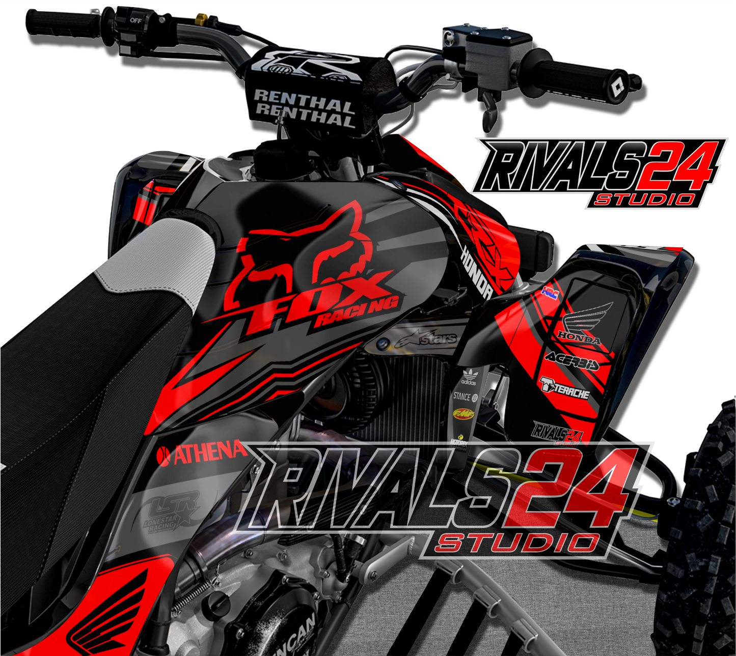 Honda TRX 450R 450ER graphics kit 2004 2005 2006 to 2014 decals