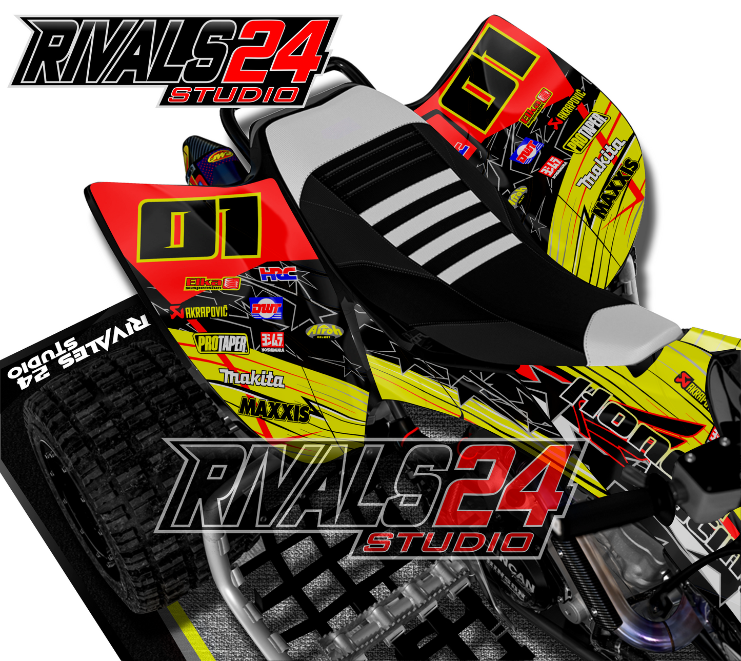 Honda TRX 450R 450ER graphics kit 2004 2005 2006 to 2014 decals