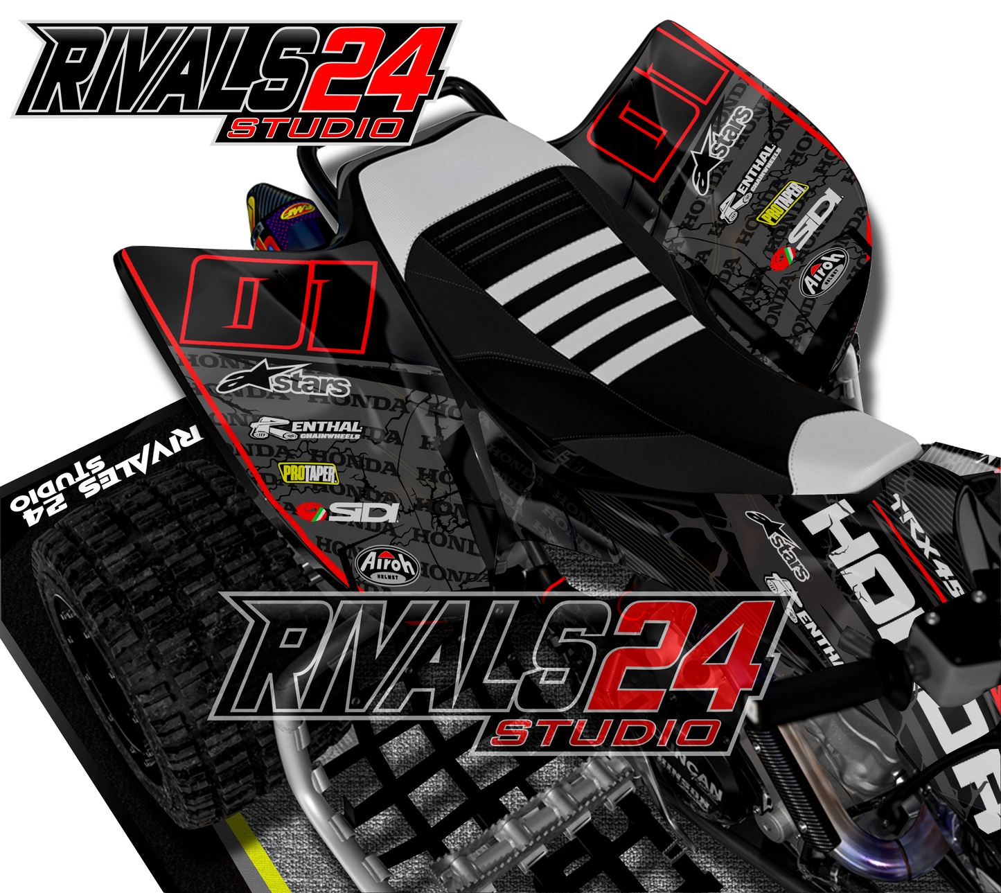 Honda TRX 450R 450ER graphics kit 2004 2005 2006 to 2014 decals