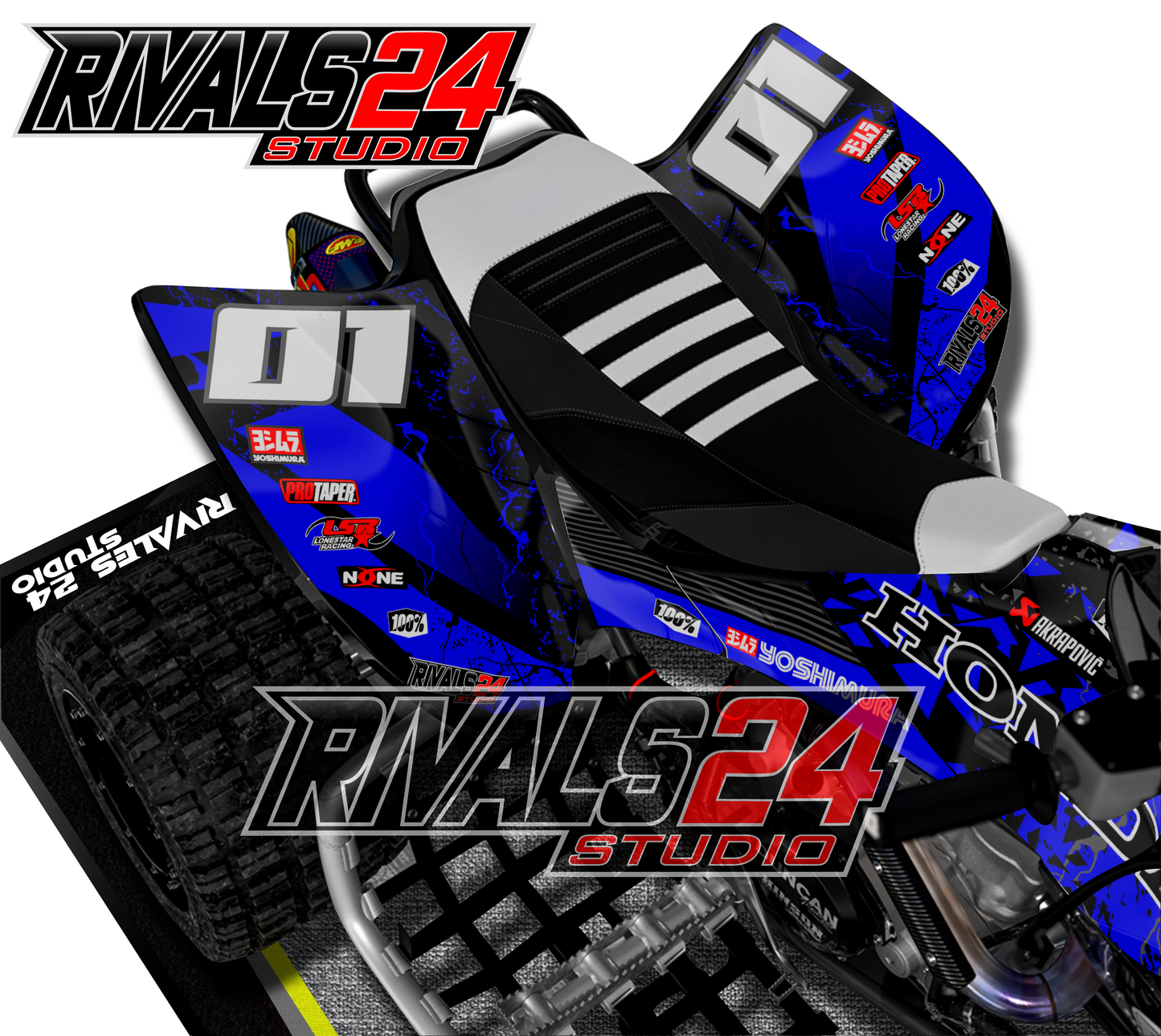 Honda TRX 450R 450ER graphics kit 2004 2005 2006 to 2014 decals