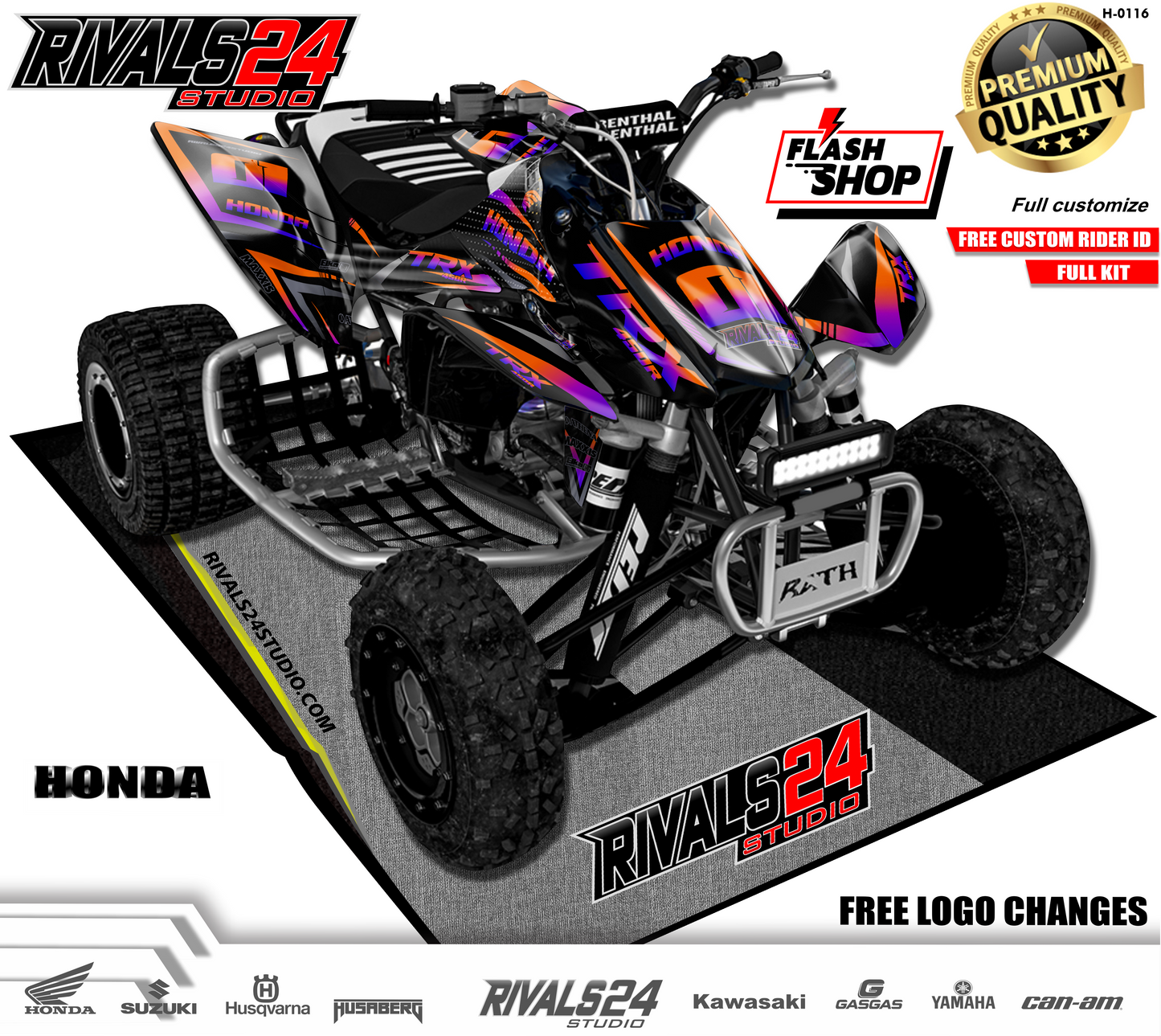 Honda TRX 450R 450ER graphics kit 2004 2005 2006 to 2014 decals