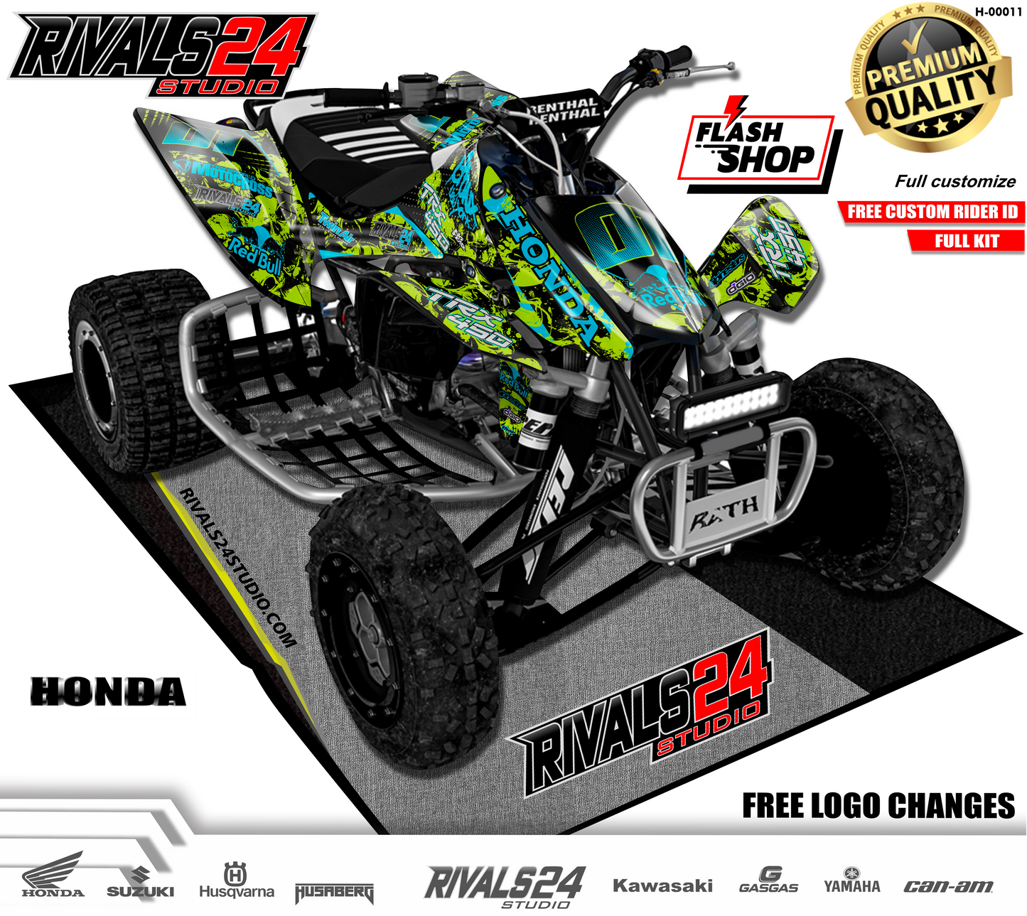 Honda TRX 450R 450ER graphics kit 2004 2005 2006 to 2014 decals