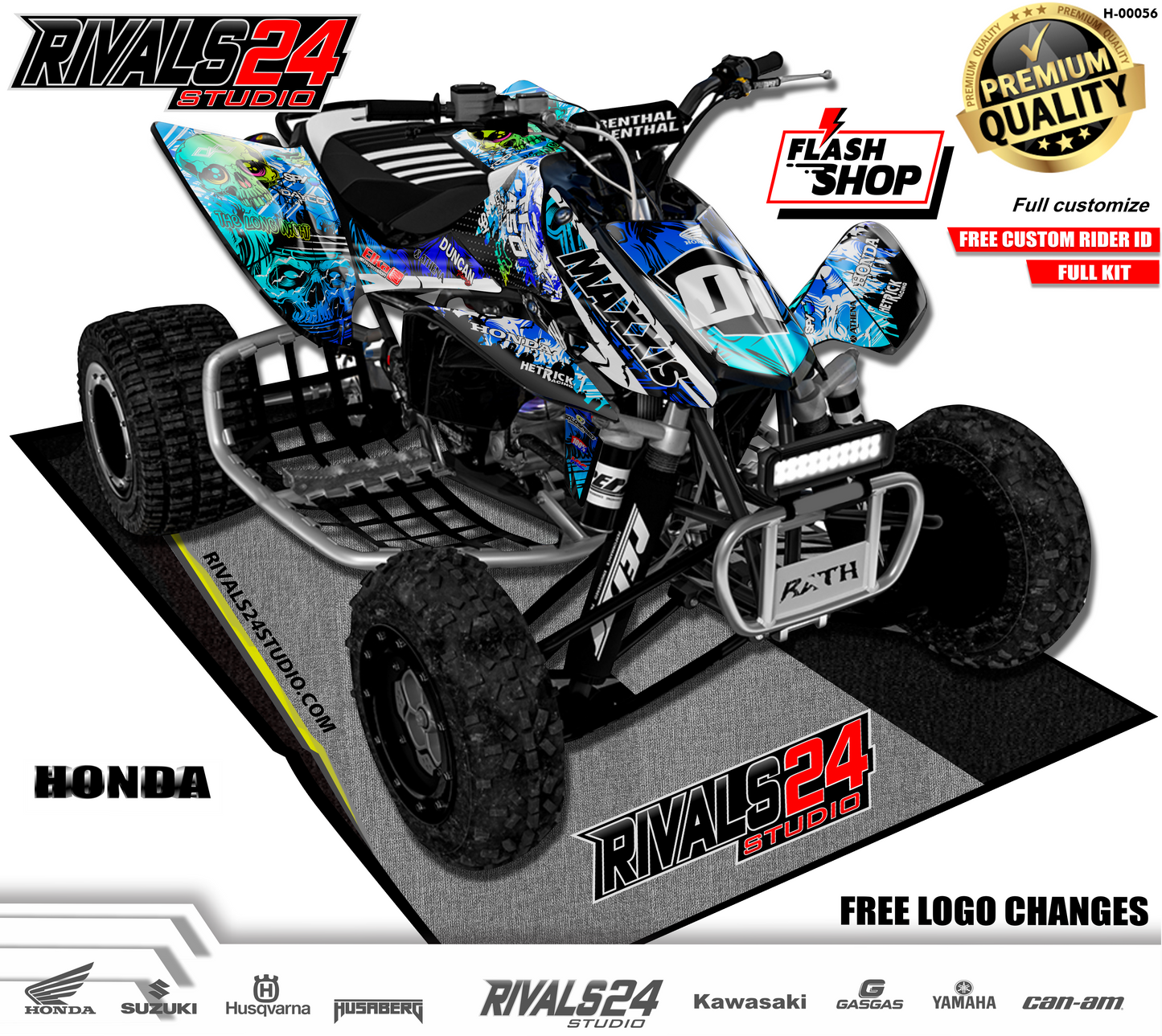 Honda TRX 450R 450ER graphics kit 2004 2005 2006 to 2014 decals