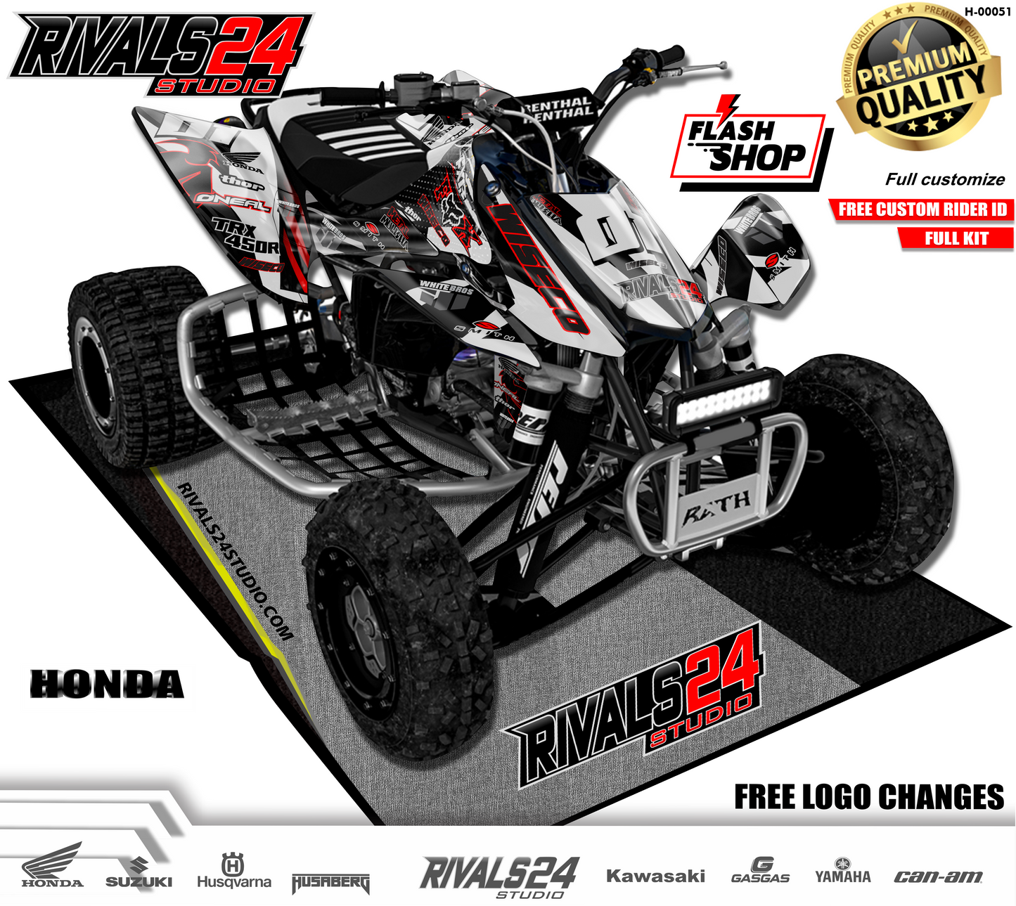 Honda TRX 450R 450ER graphics kit 2004 2005 2006 to 2014 decals