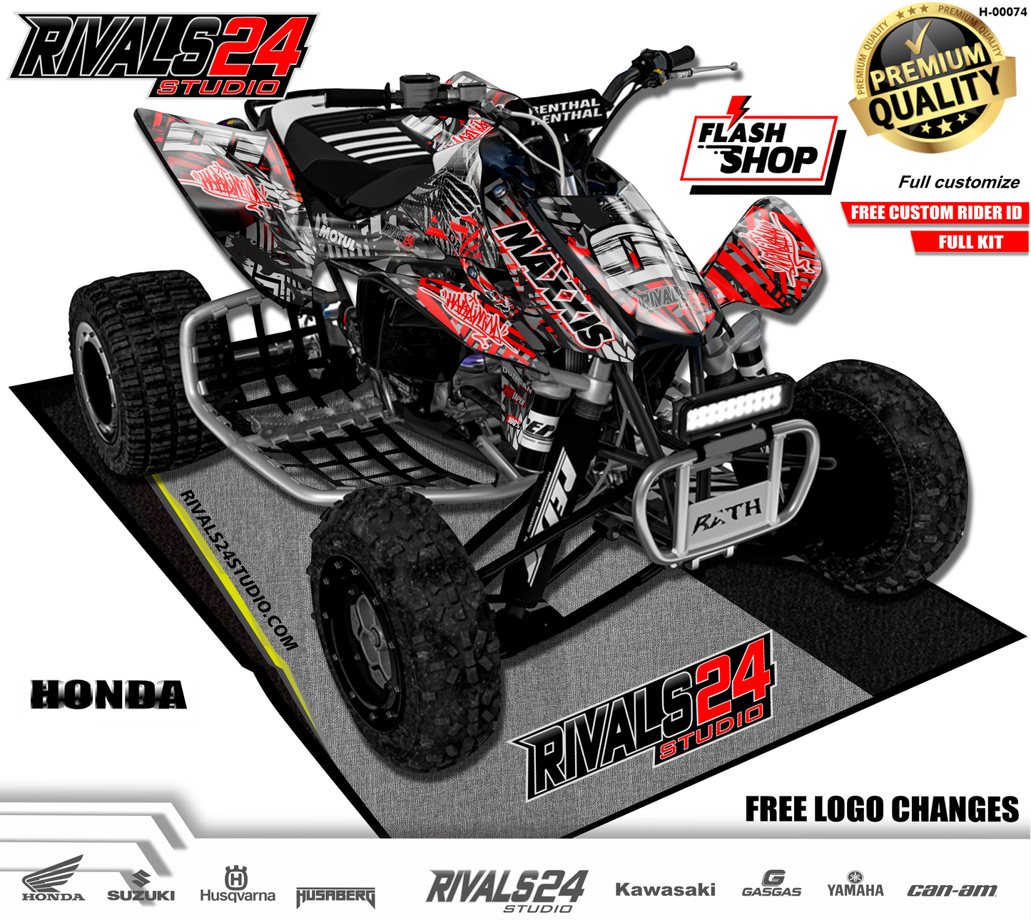 Honda TRX 450R 450ER graphics kit 2004 2005 2006 to 2014 decals