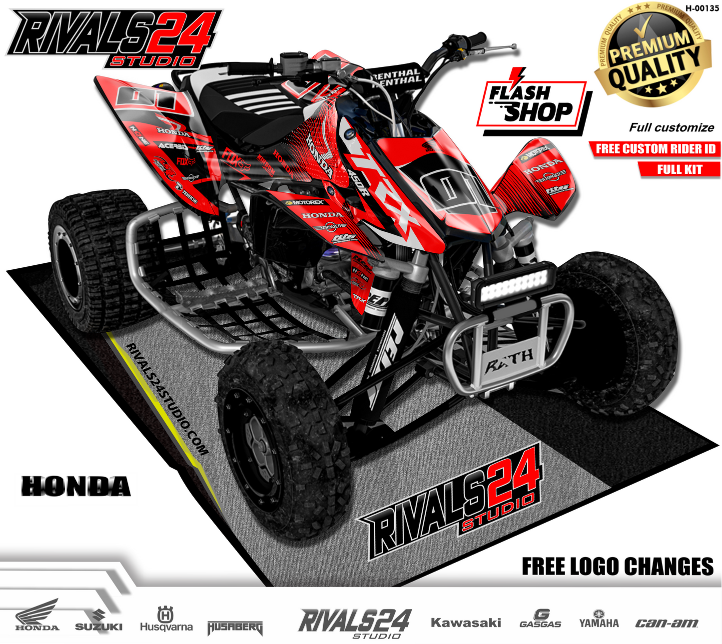 Honda TRX 450R 450ER graphics kit 2004 2005 2006 to 2014 decals