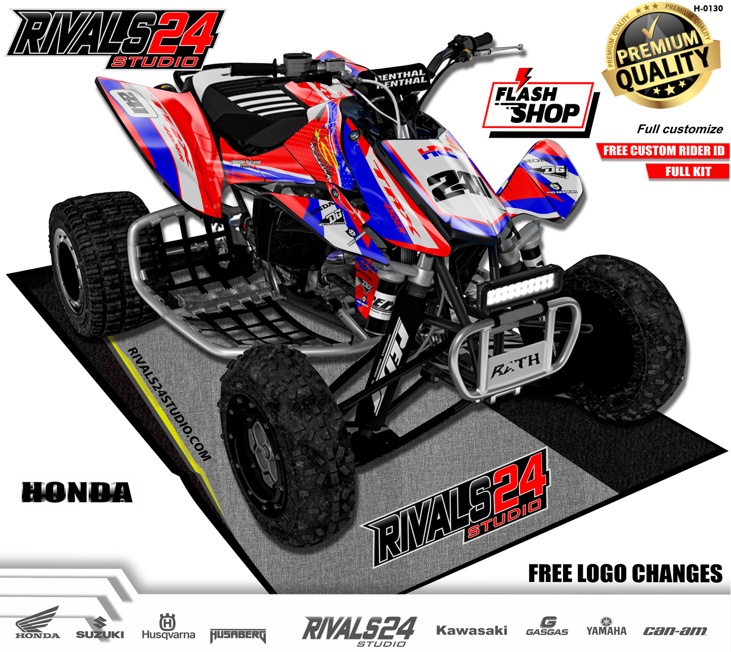 Honda TRX 450R 450ER graphics kit 2004 2005 2006 to 2014 decals