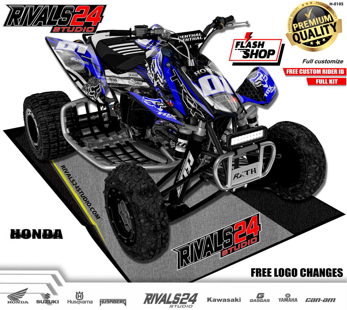 Honda TRX 450R 450ER graphics kit 2004 2005 2006 to 2014 decals