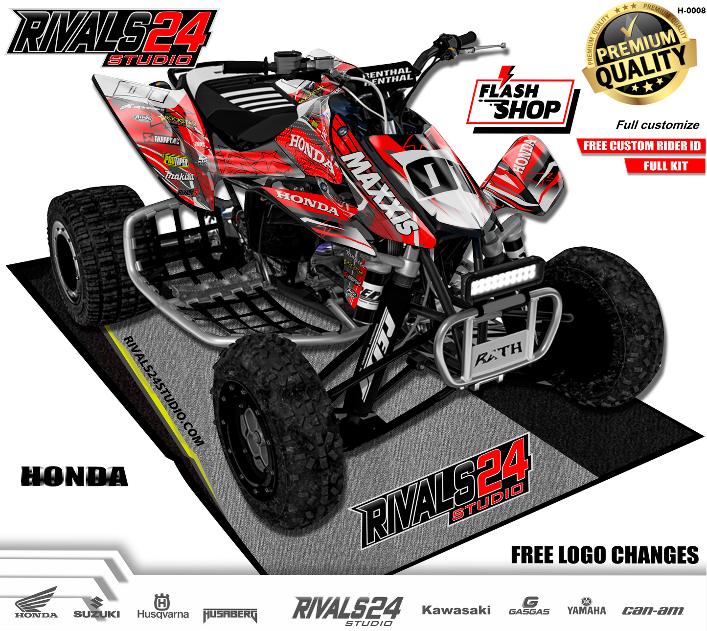 Honda TRX 450R 450ER graphics kit 2004 2005 2006 to 2014 decals