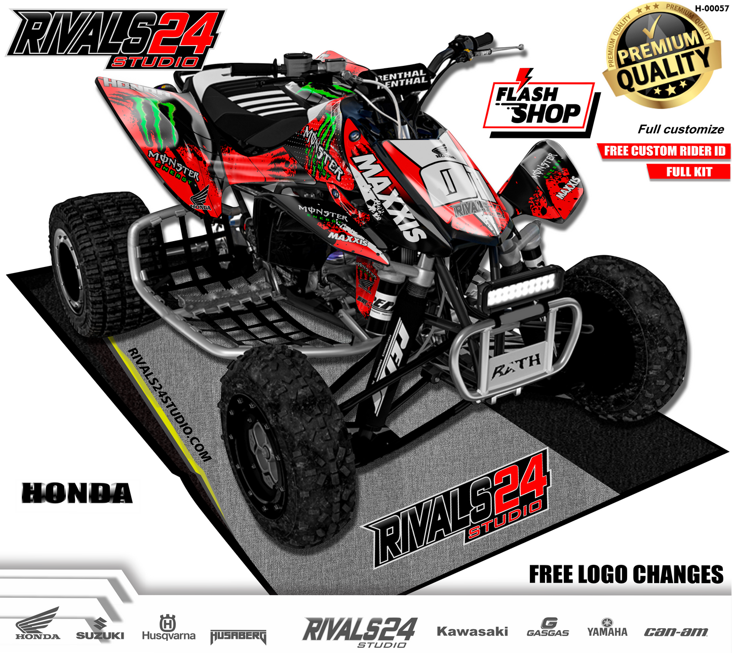 Honda TRX 450R 450ER graphics kit 2004 2005 2006 to 2014 decals
