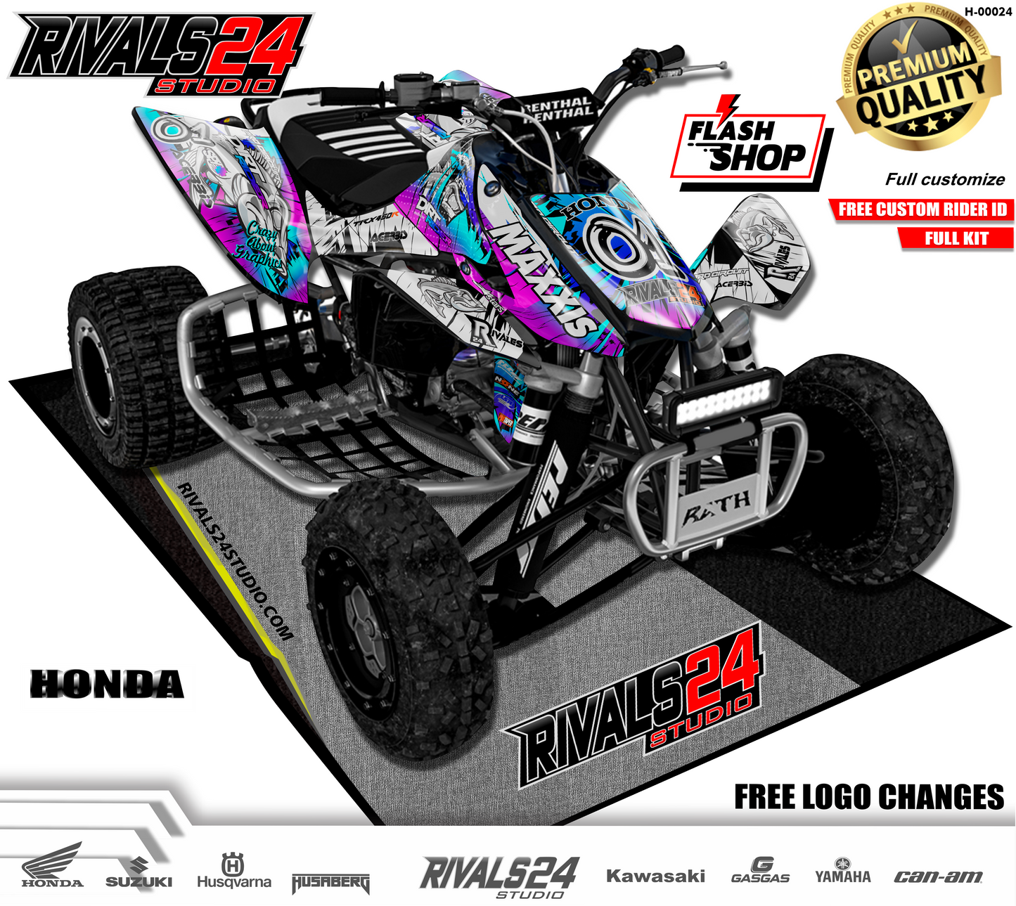 Honda TRX 450R 450ER graphics kit 2004 2005 2006 to 2014 decals