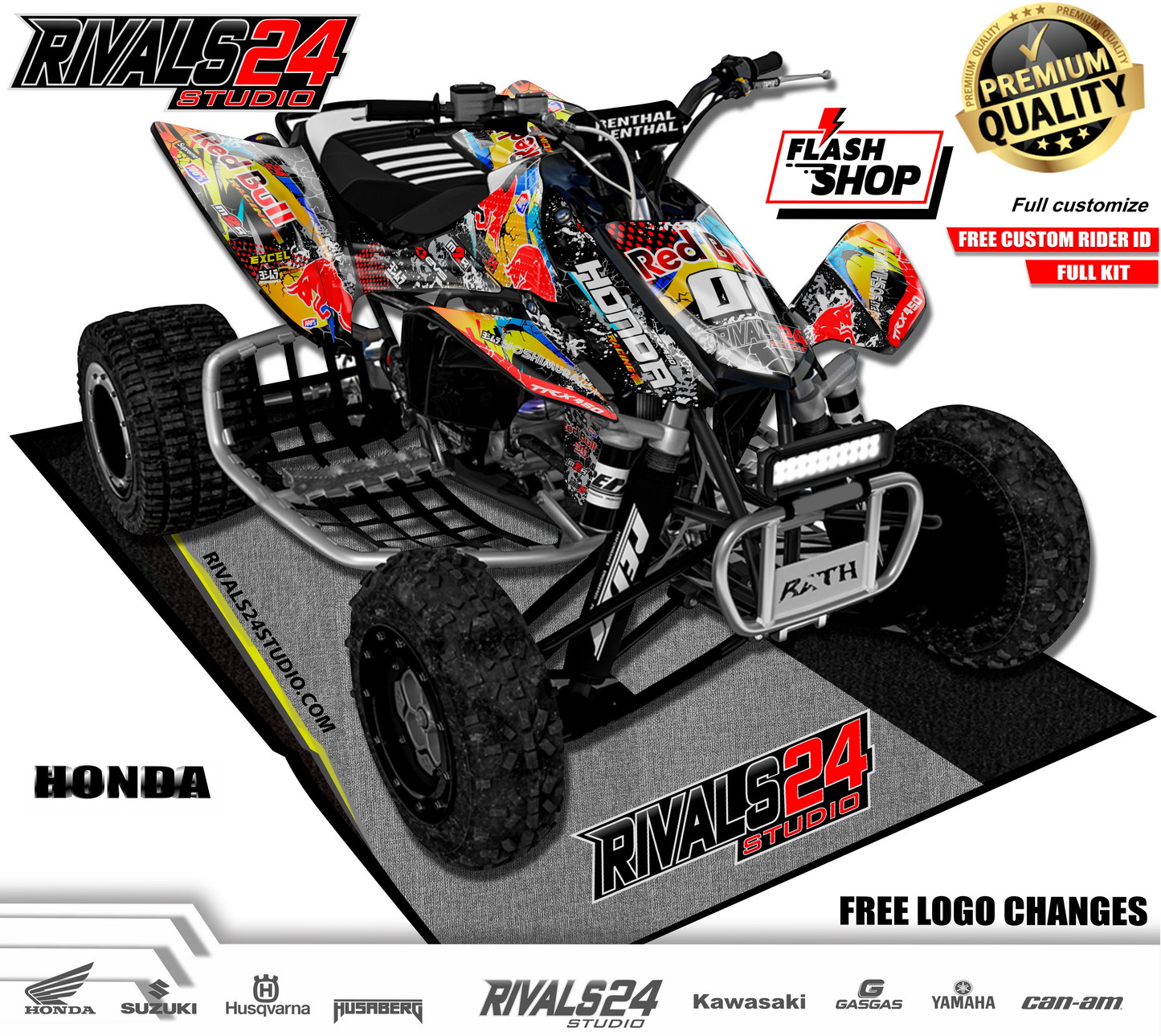 Honda TRX 450R 450ER graphics kit 2004 2005 2006 to 2014 decals