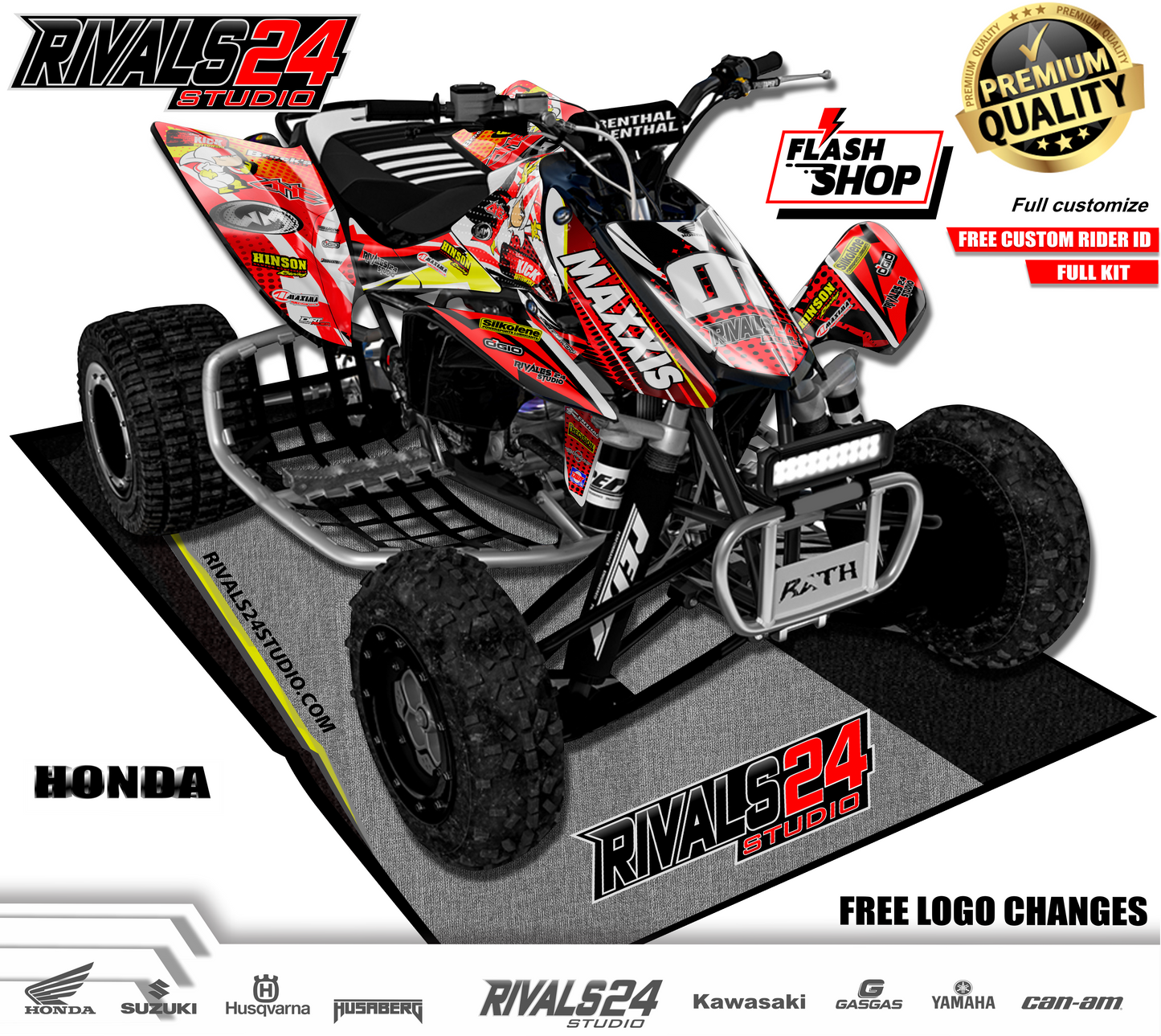 Honda TRX 450R 450ER graphics kit 2004 2005 2006 to 2014 decals