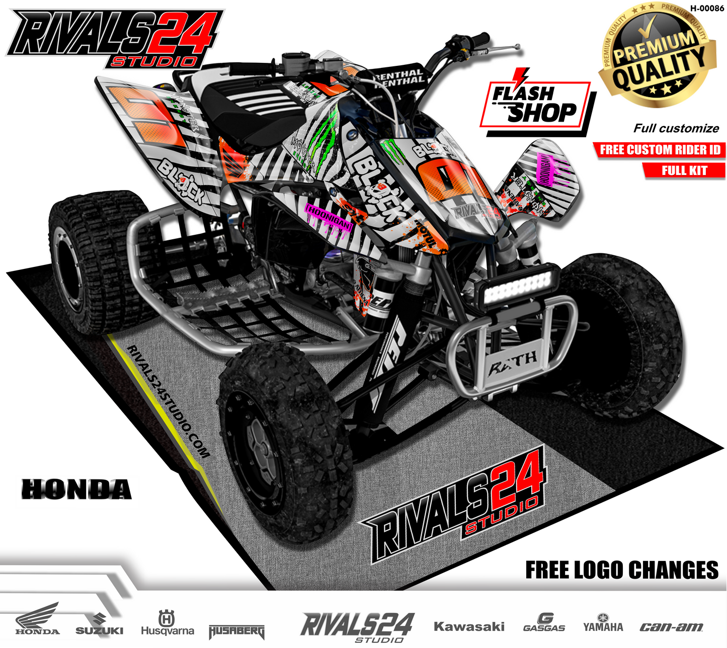 Honda TRX 450R 450ER graphics kit 2004 2005 2006 to 2014 decals