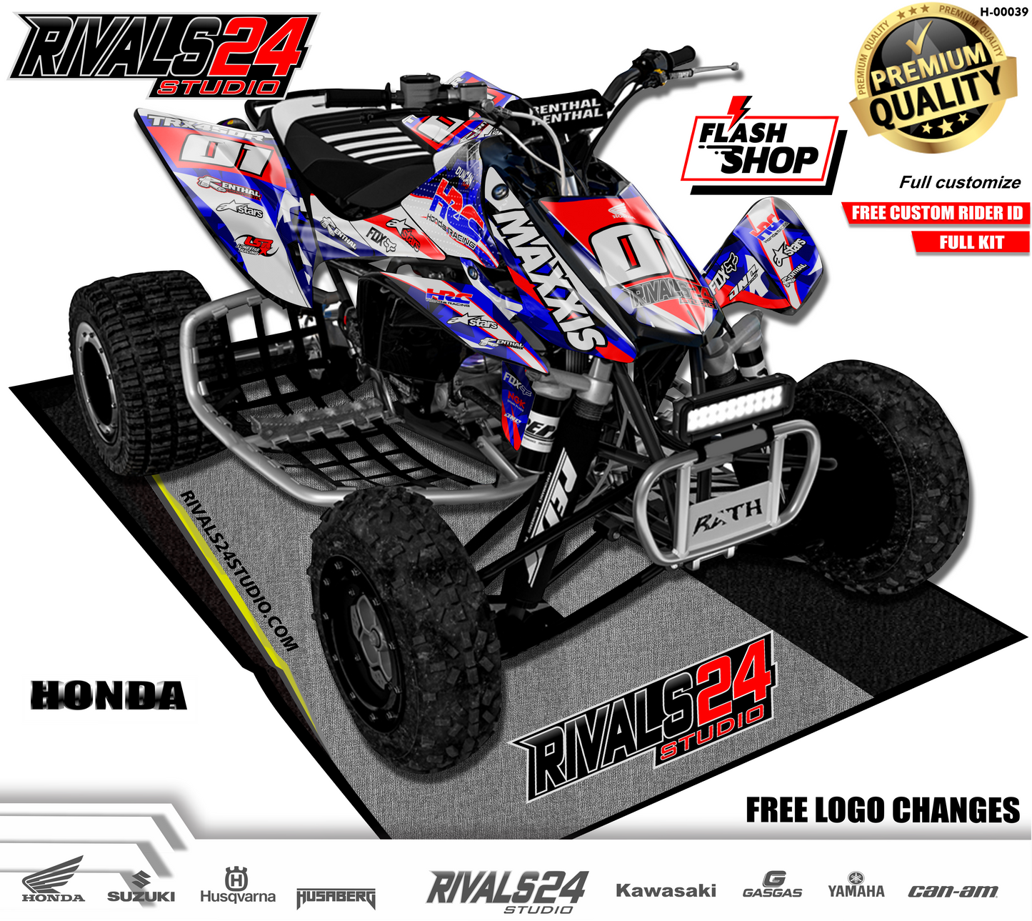 Honda TRX 450R 450ER graphics kit 2004 2005 2006 to 2014 decals