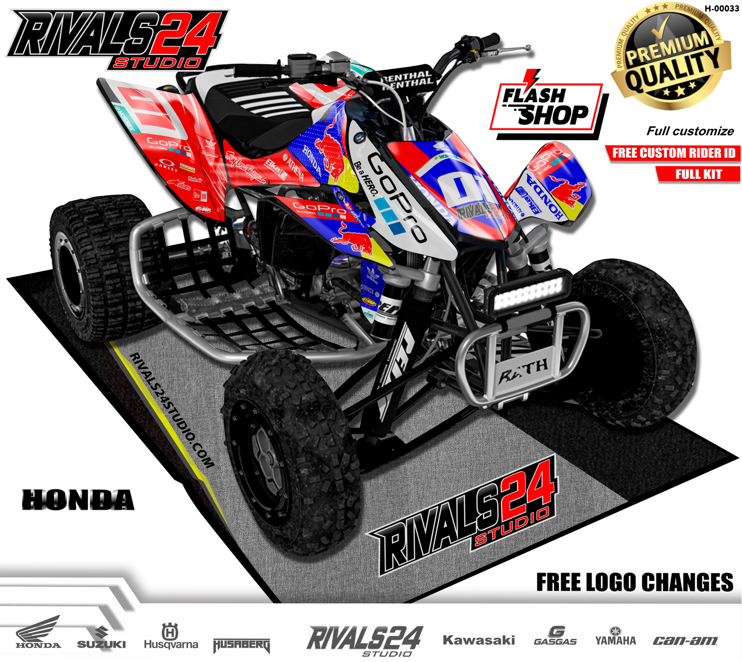 Honda TRX 450R 450ER graphics kit 2004 2005 2006 to 2014 decals