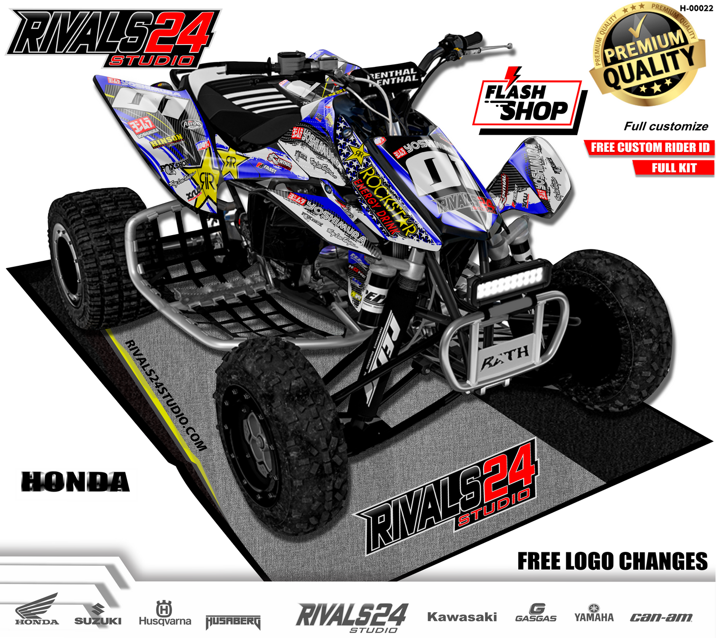 Honda TRX 450R 450ER graphics kit 2004 2005 2006 to 2014 decals