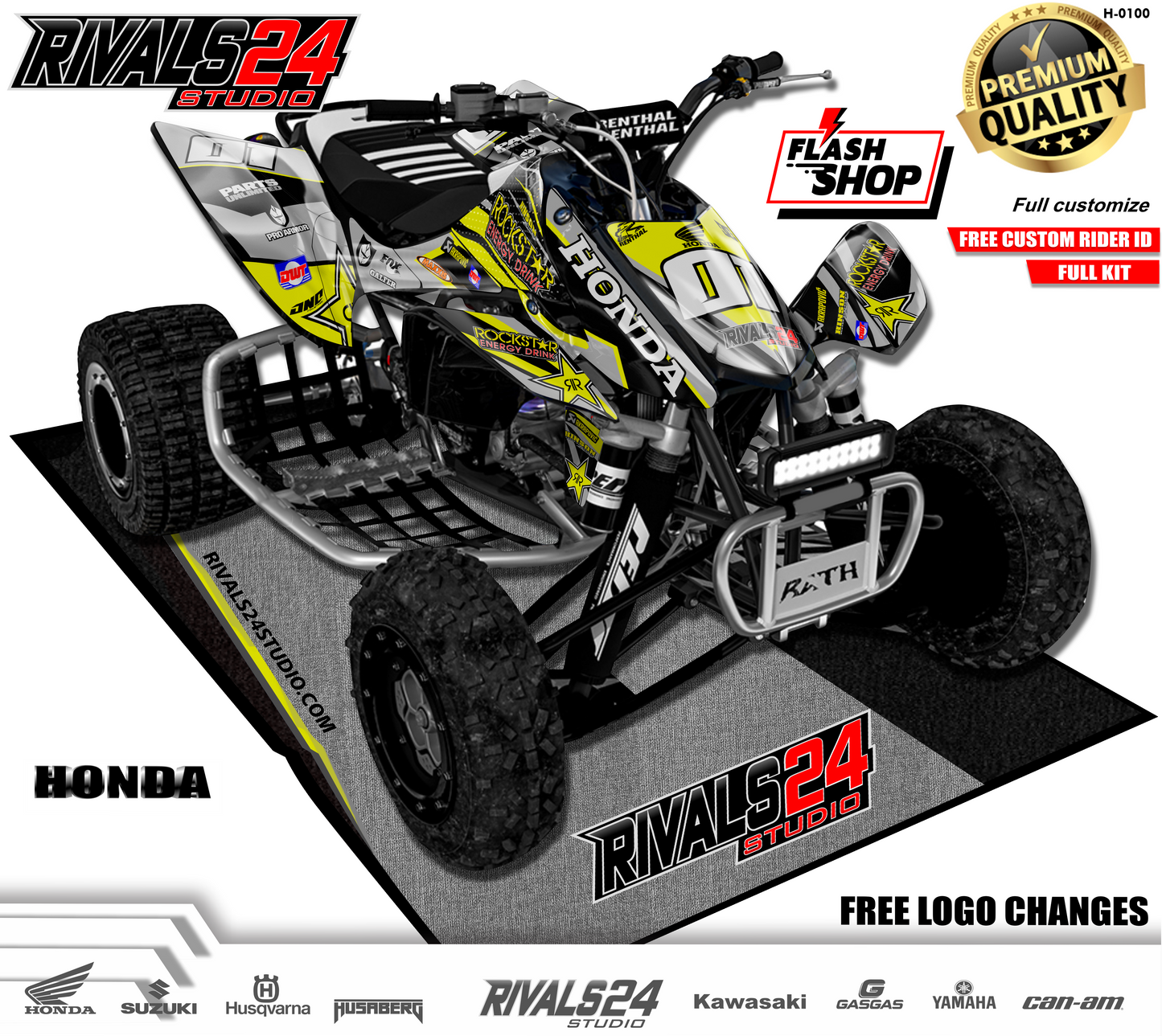 Honda TRX 450R 450ER graphics kit 2004 2005 2006 to 2014 decals