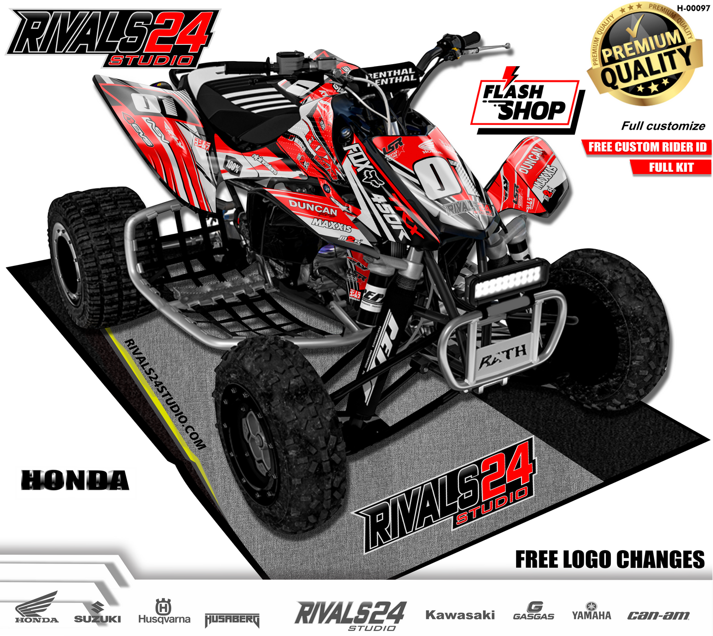 Honda TRX 450R 450ER graphics kit 2004 2005 2006 to 2014 decals