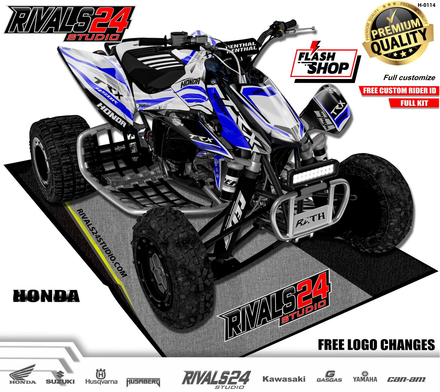 Honda TRX 450R 450ER graphics kit 2004 2005 2006 to 2014 decals