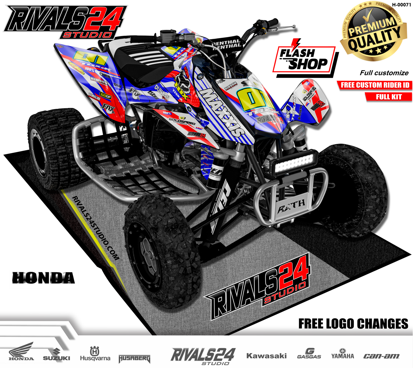 Honda TRX 450R 450ER graphics kit 2004 2005 2006 to 2014 decals