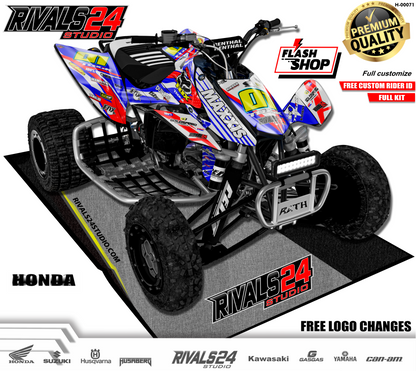 Honda TRX 450R 450ER graphics kit 2004 2005 2006 to 2014 decals