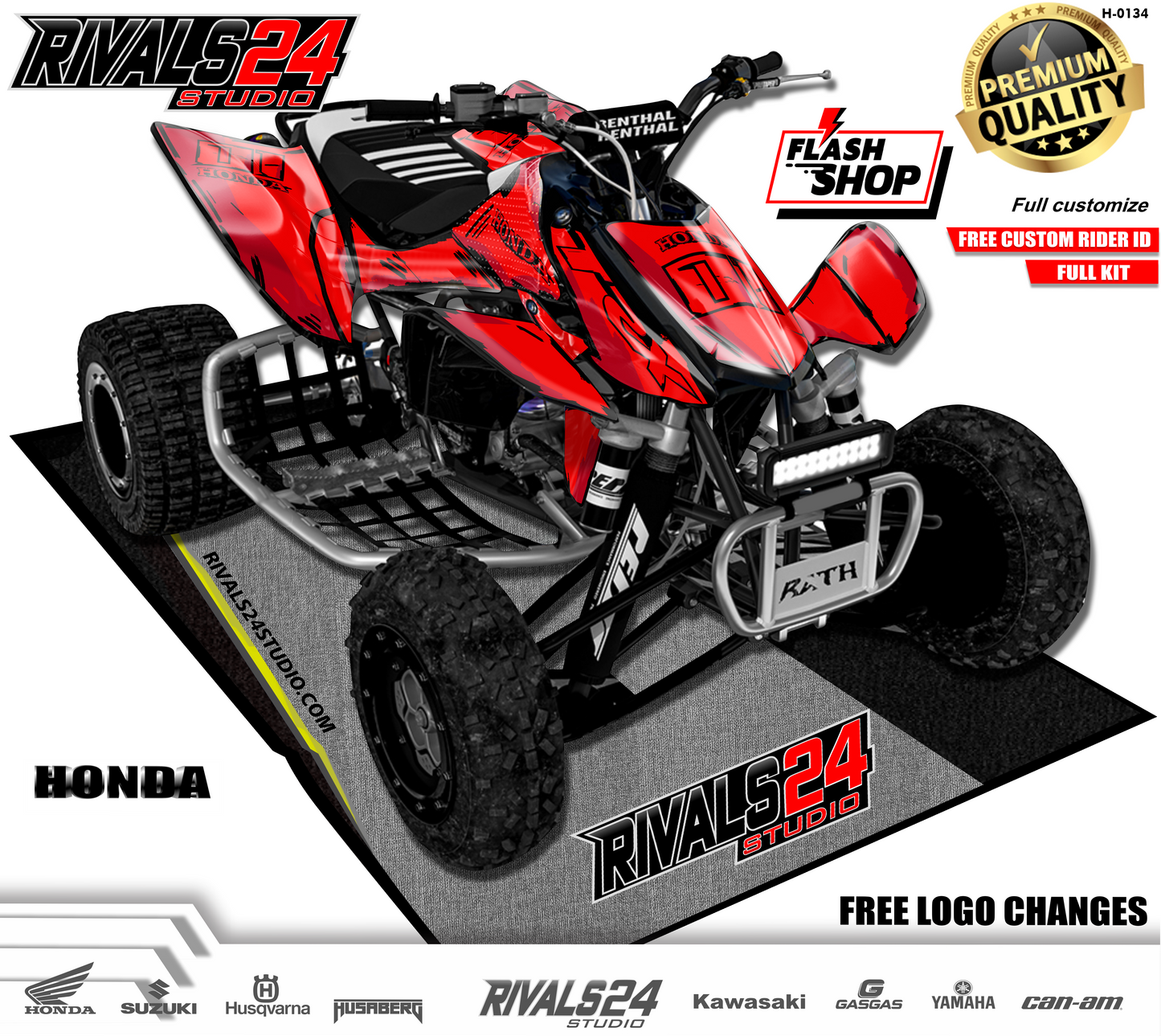 Honda TRX 450R 450ER graphics kit 2004 2005 2006 to 2014 decals