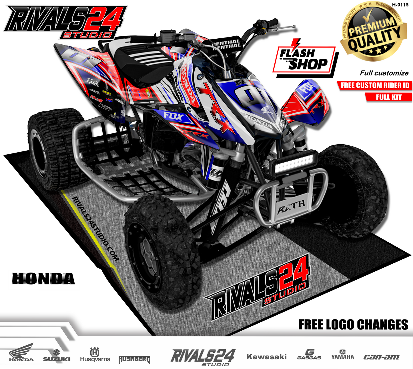 Honda TRX 450R 450ER graphics kit 2004 2005 2006 to 2014 decals